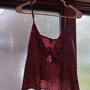 SHEIN Burgundy Floral Camisole Top